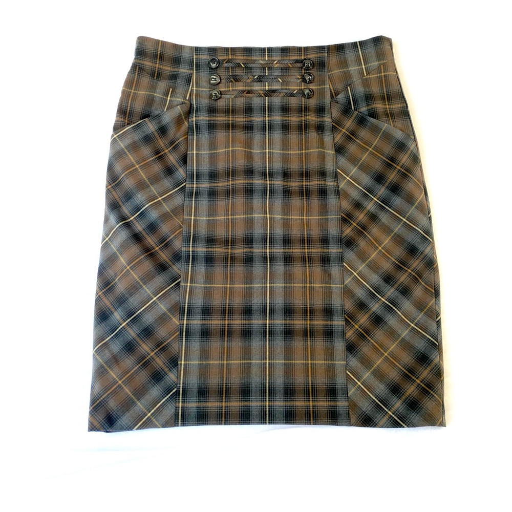 Katherine Barclay‎ Plaid Tartan Pencil Skirt 10 Dark Academia Scottish Preppy